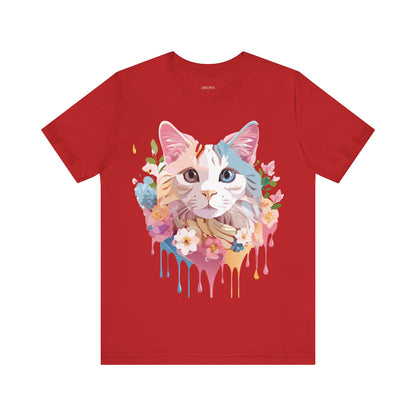 Natural Cotton Tee Shirt with Cat Printify