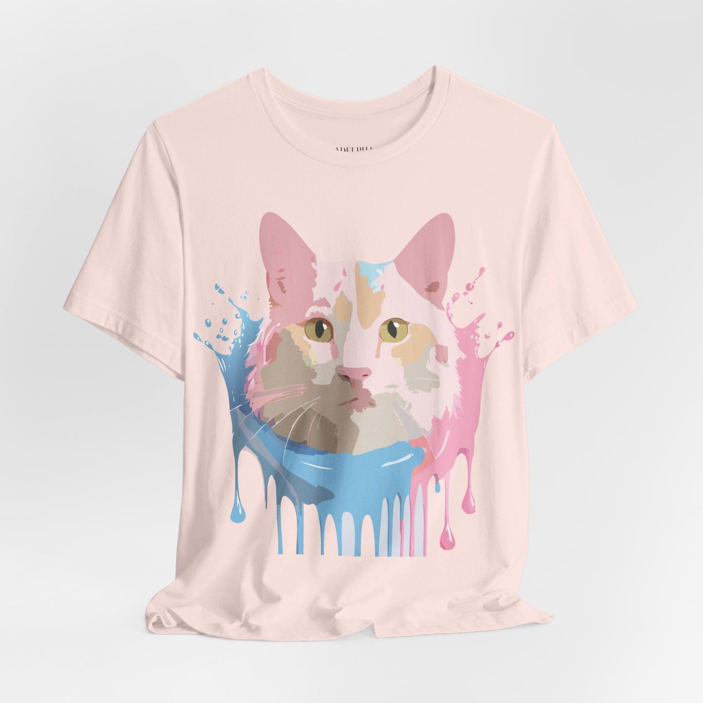 Natural Cotton Tee Shirt with Cat