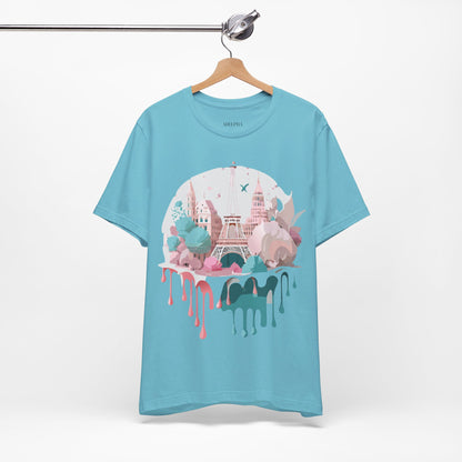 Natural Cotton Tee Shirt - Beautiful Places Collection - Paris Printify
