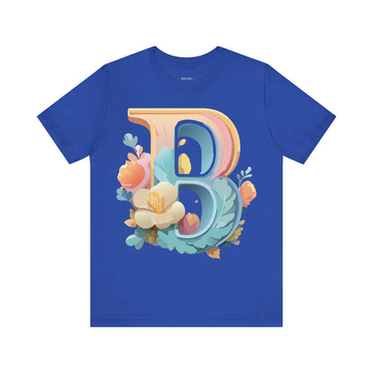 Natural Cotton Tee Shirt - Letters Collection - B Printify