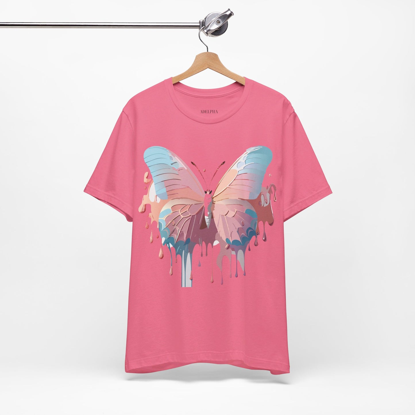 Natural Cotton Tee Shirt with Butterfly