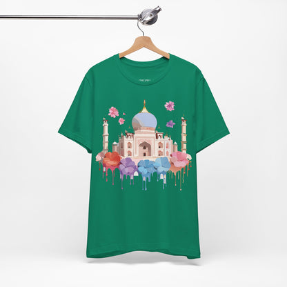 Natural Cotton Tee Shirt - Taj Mahal, India Printify