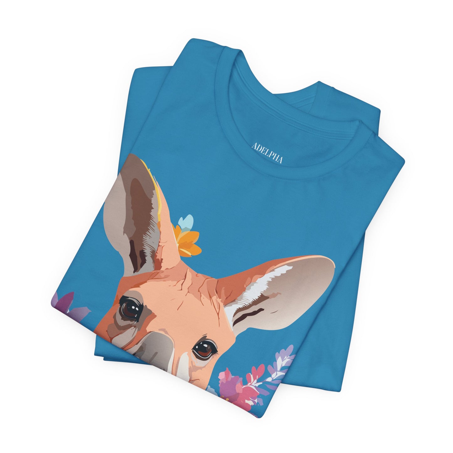 Natural Cotton Tee Shirt with Kangaroo