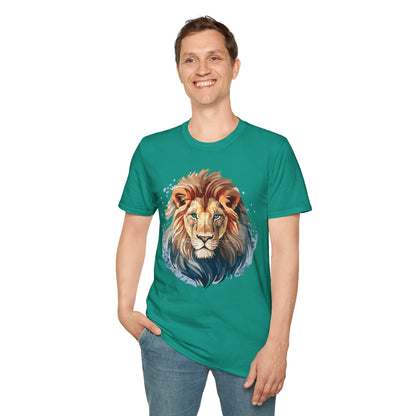Unisex Lion Shirt Floral Lion Tee Gildan Softstyle 64000 Tee