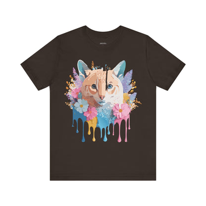 Natural Cotton Tee Shirt with Cat Printify