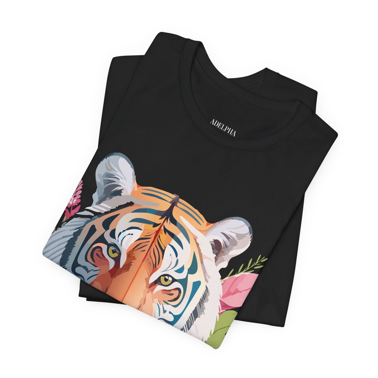 Natural Cotton Tee Shirt with Tiger