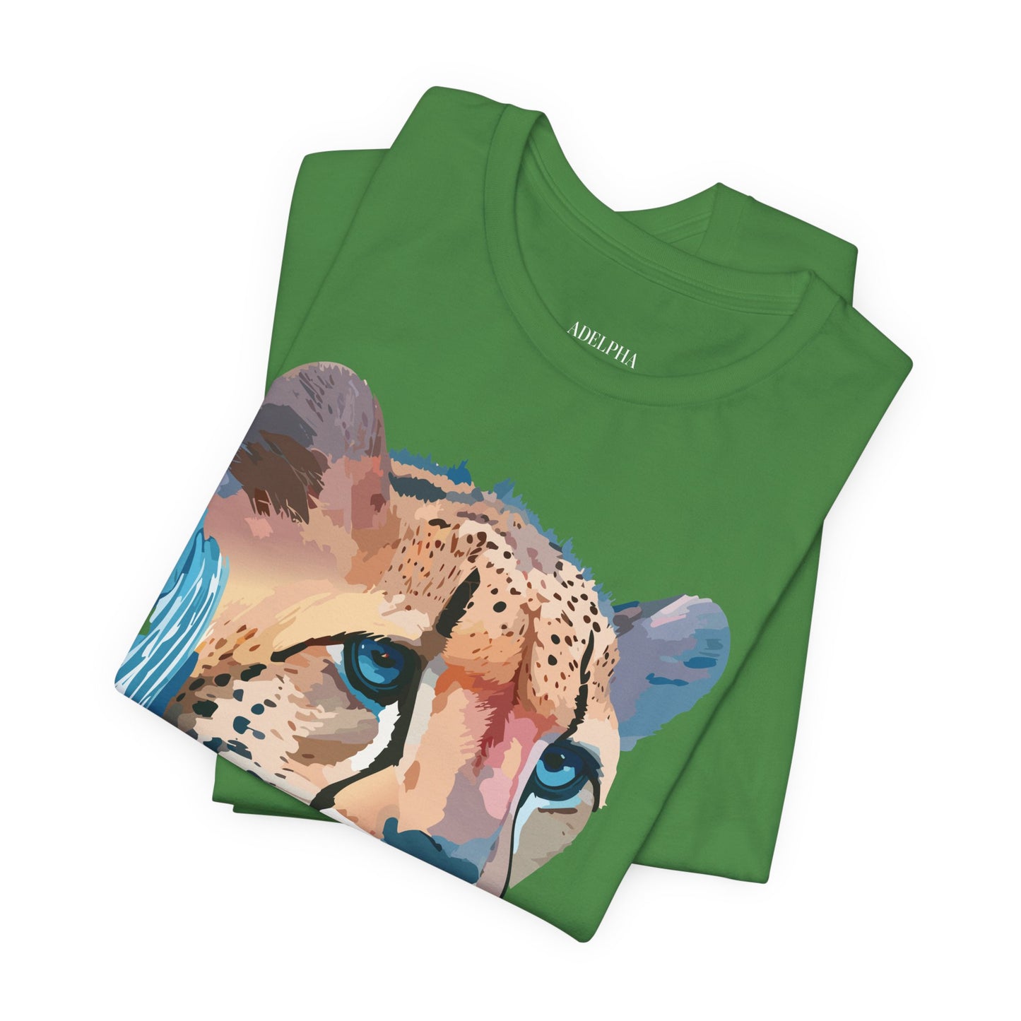 Natural Cotton Tee Shirt with Cheetah