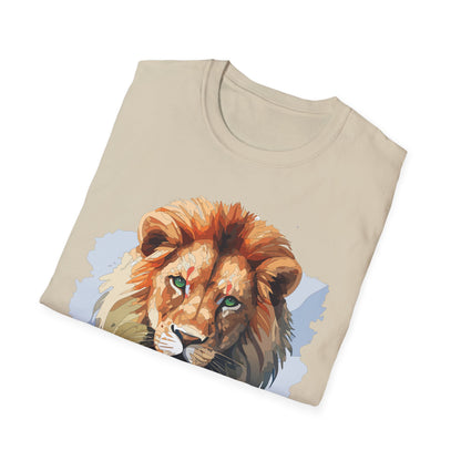 Lion Shirt Unisex Animal Tee Softstyle Gildan 64000 100 Percent Ring Spun Cotton