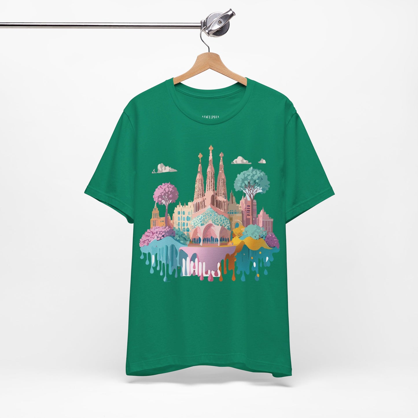 Natural Cotton Tee Shirt - Beautiful Places Collection - Barcelona