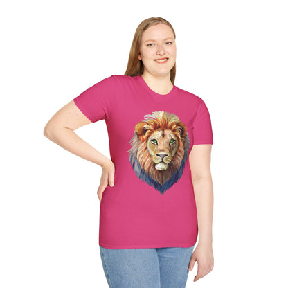 Lion Floral Tee Unisex Gildan Softstyle 64000 Cotton Short Sleeve Shirt