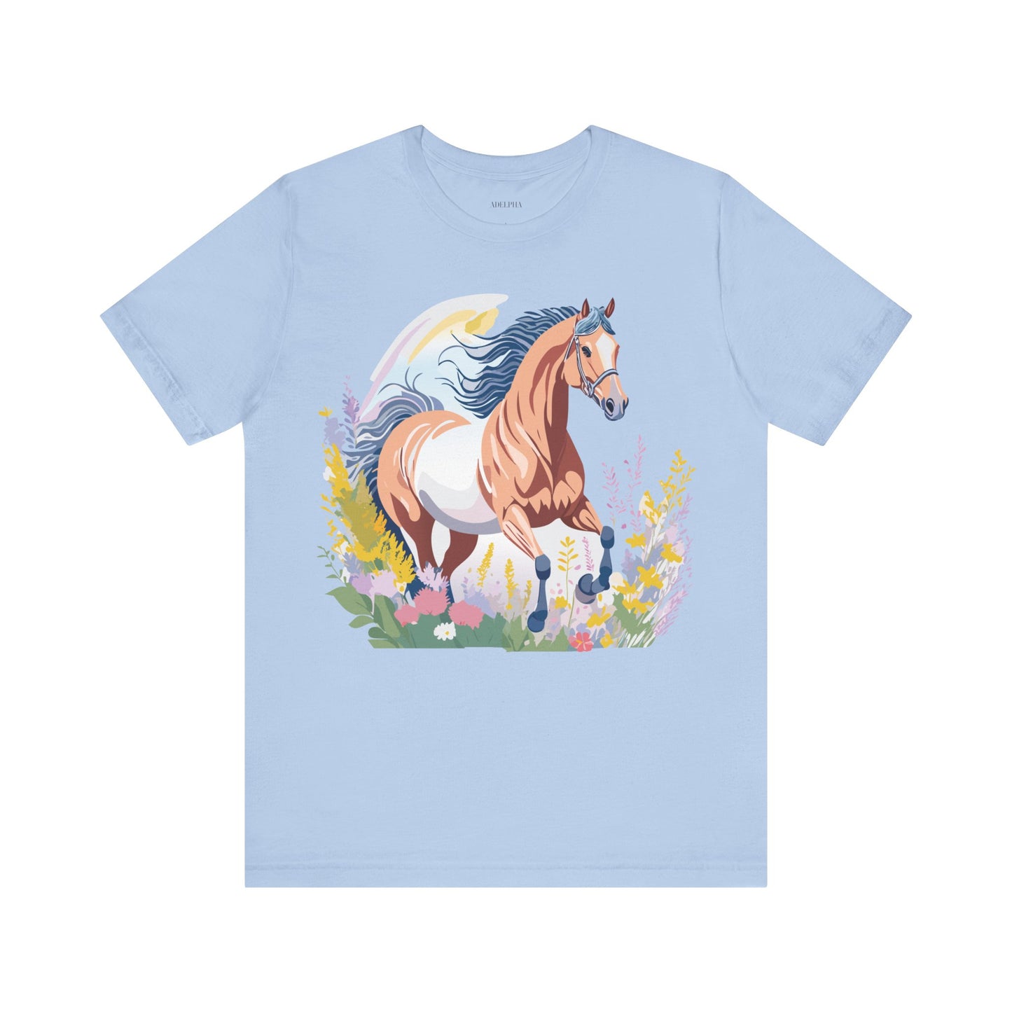 Natural Cotton Tee Shirt with Horse