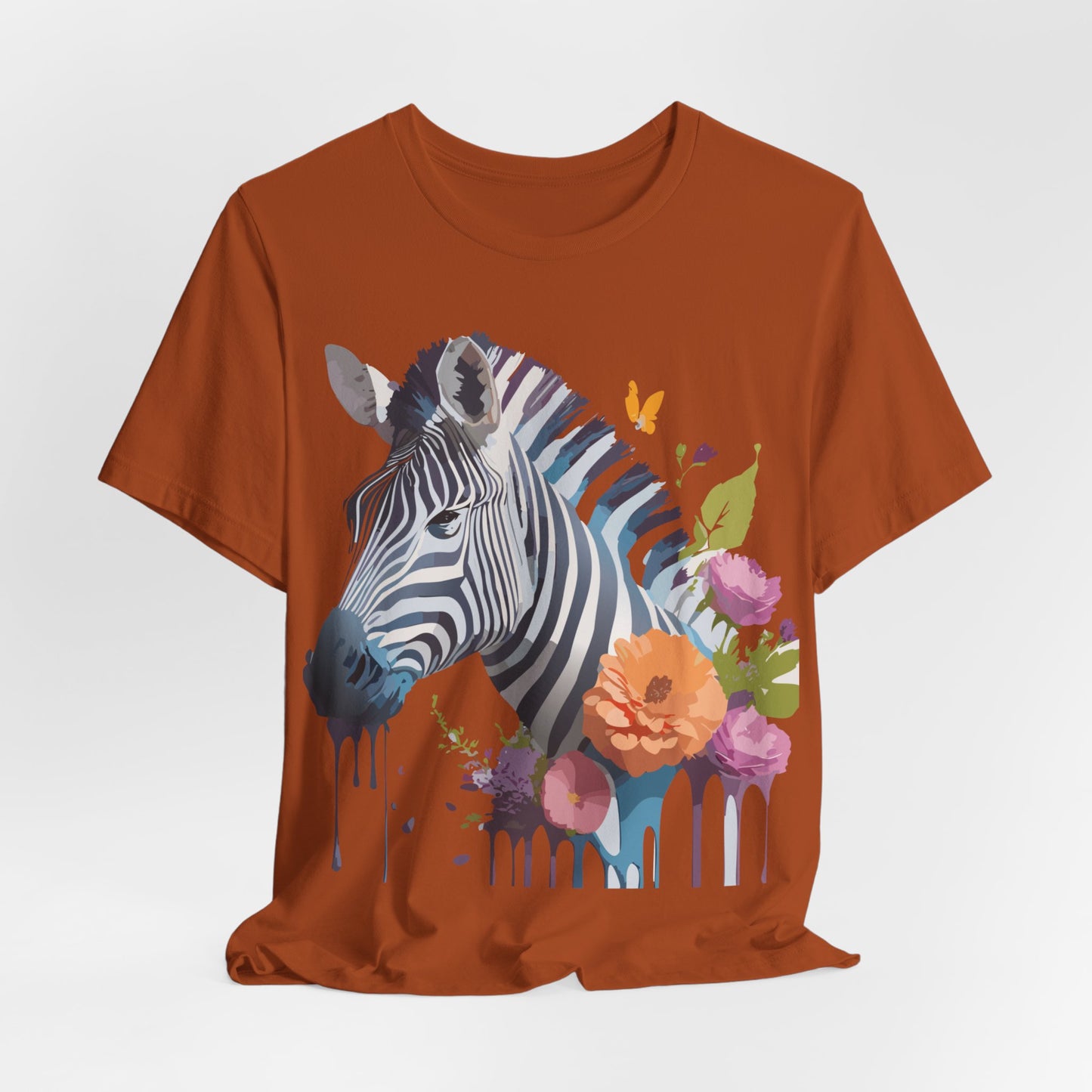 Natural Cotton Tee Shirt with Zebra