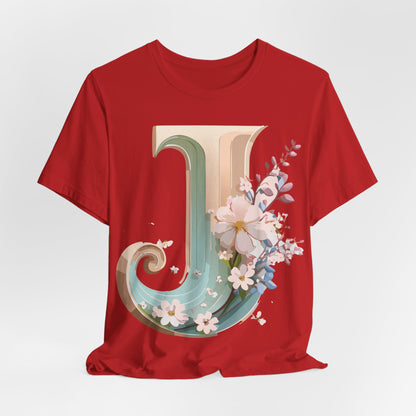 Natural Cotton Tee Shirt - Letters Collection - J Printify