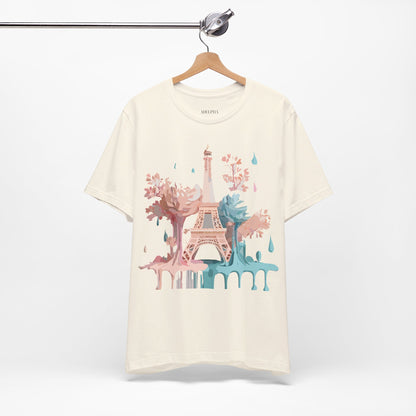 Natural Cotton Tee Shirt - Beautiful Places Collection - Paris Printify