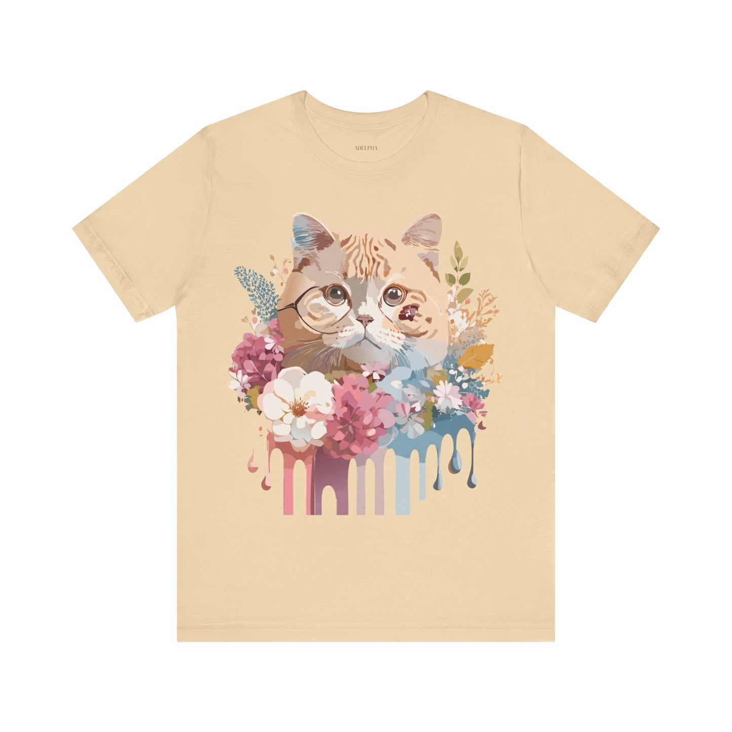 T-shirt en coton naturel avec chat