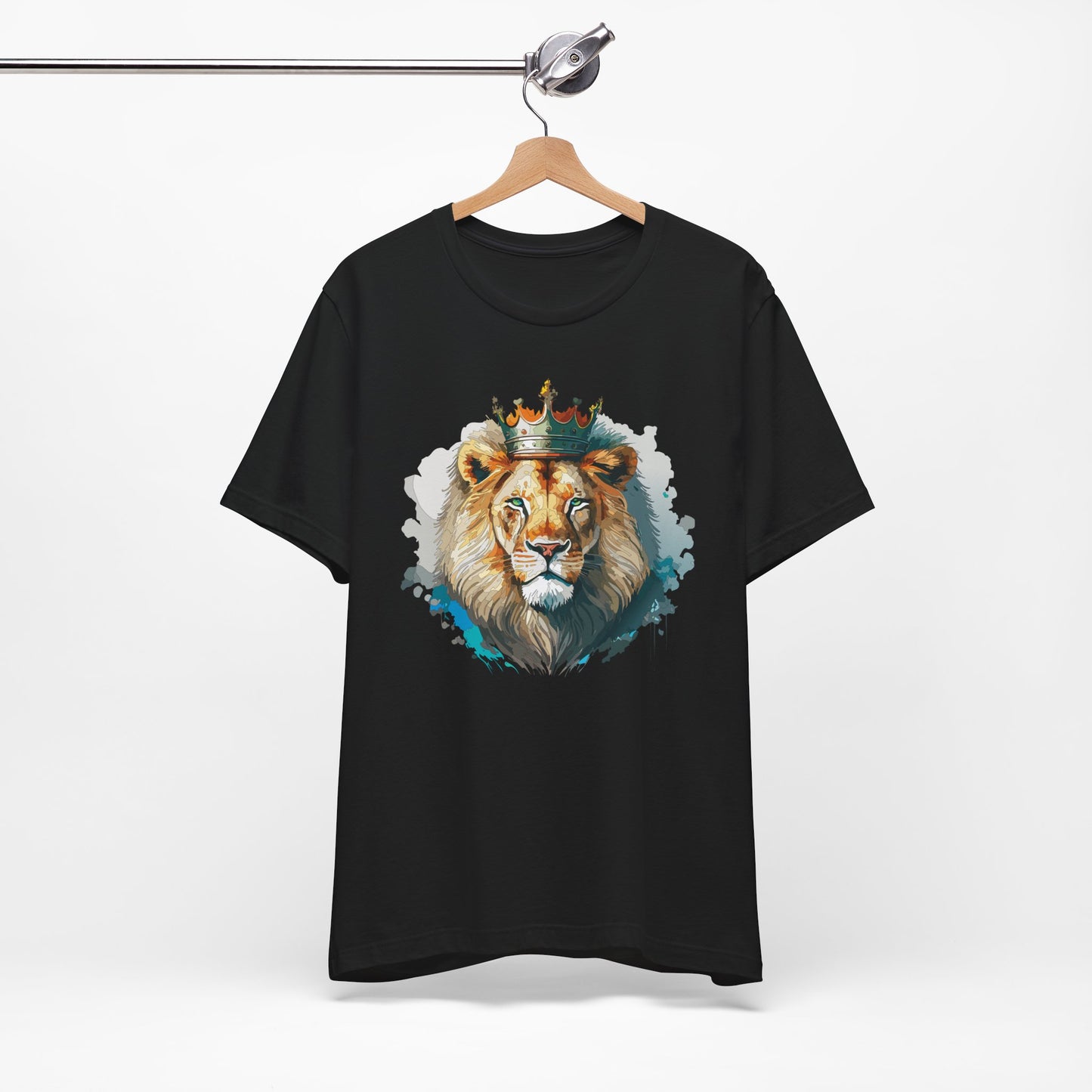 Lion with Crown Tee Unisex Cotton Watercolor King Lion Graphic T-Shirt 2
