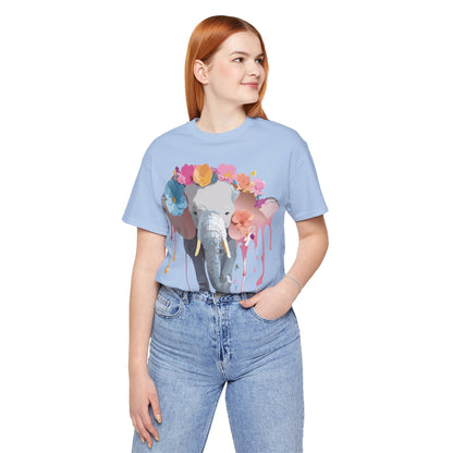 Natural Cotton Tee Shirt with Elephant Printify