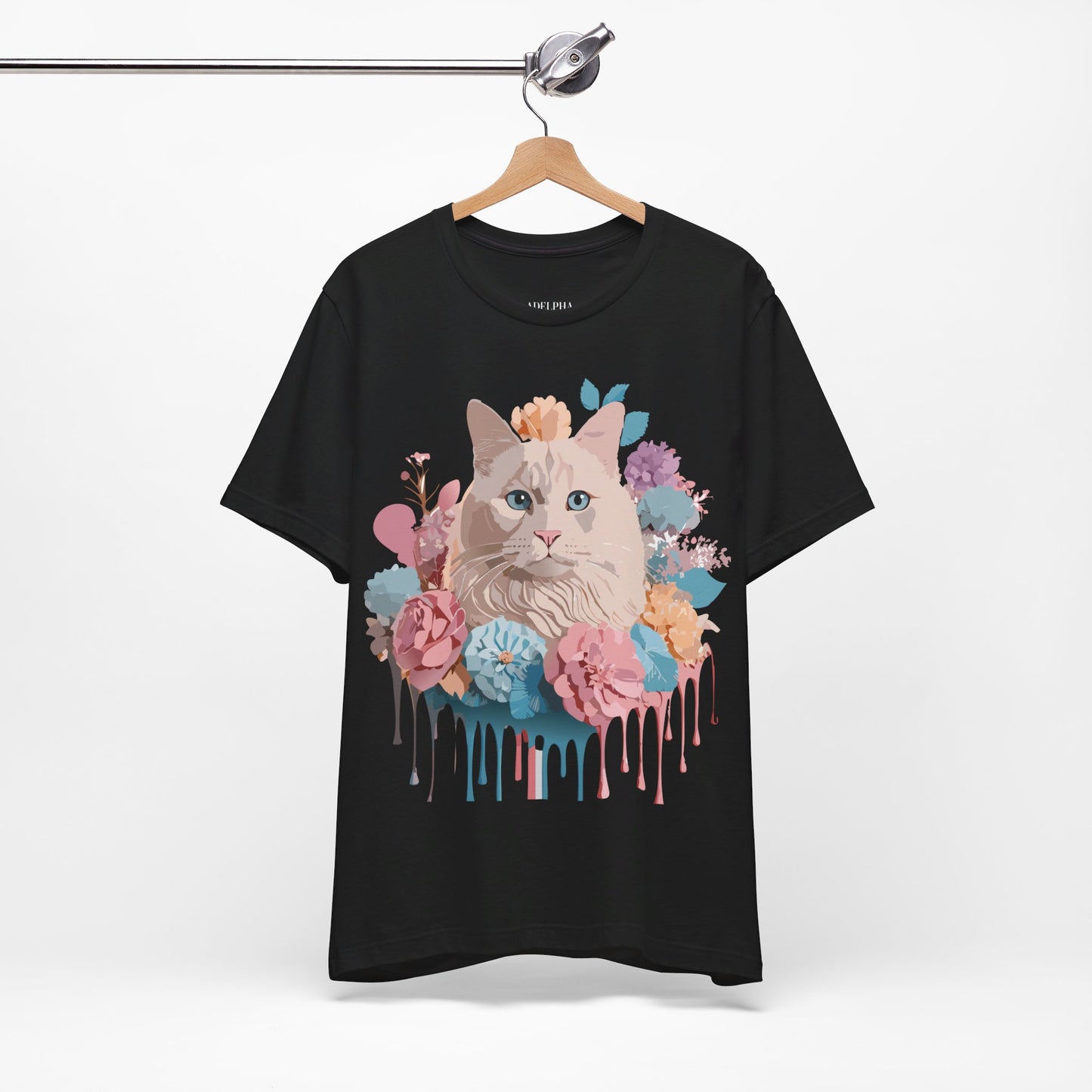 Natural Cotton Tee Shirt with Cat