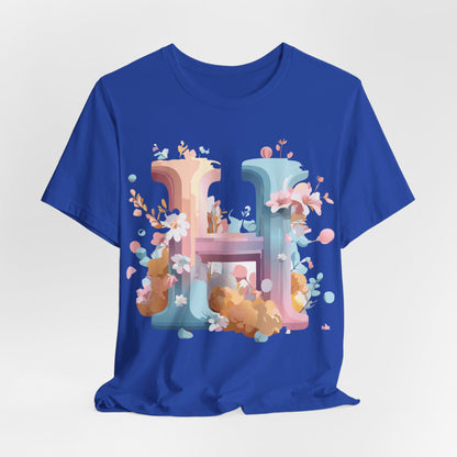 Natural Cotton Tee Shirt - Letters Collection - H Printify