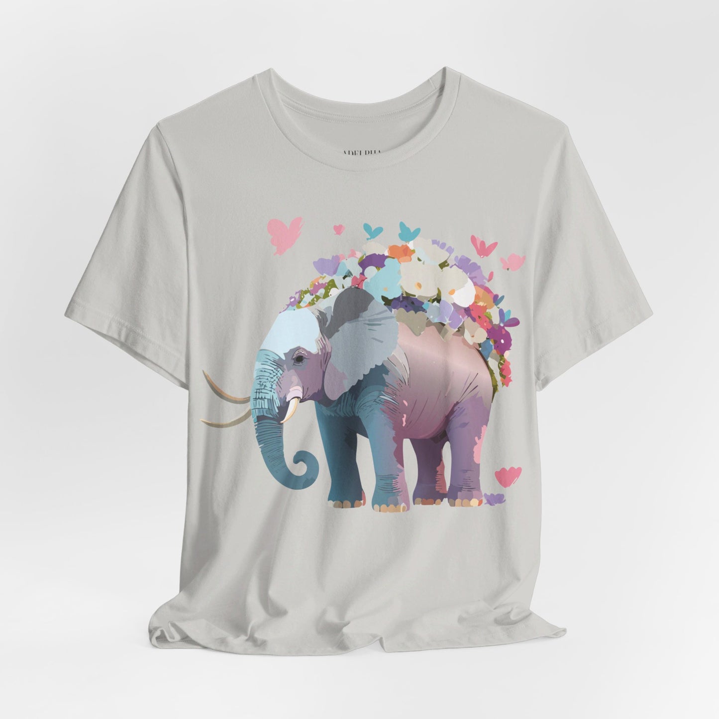 T-shirt en coton naturel avec motif éléphant