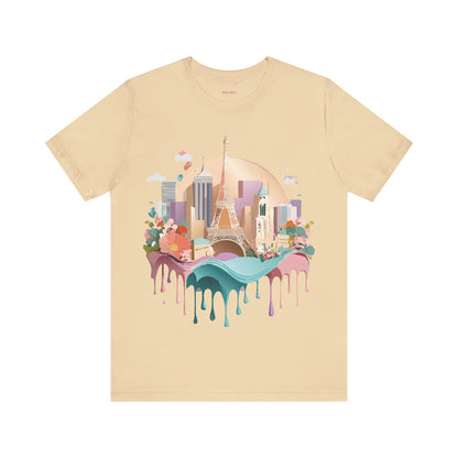 Natural Cotton Tee Shirt - Beautiful Places Collection - Paris Printify