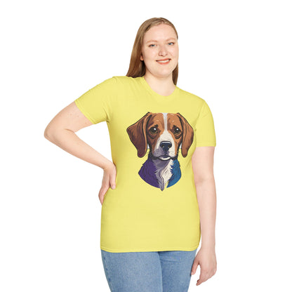 Dog Shirt Unisex Animal Print Tee Softstyle 100 Percent Cotton Gildan 64000
