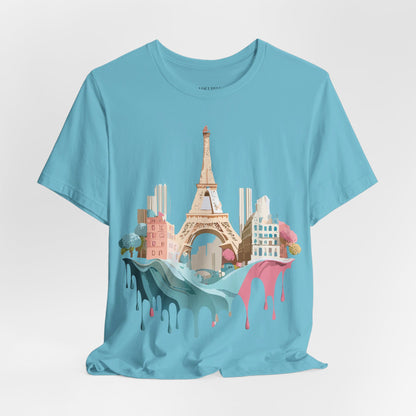 Natural Cotton Tee Shirt - Beautiful Places Collection - Paris Printify