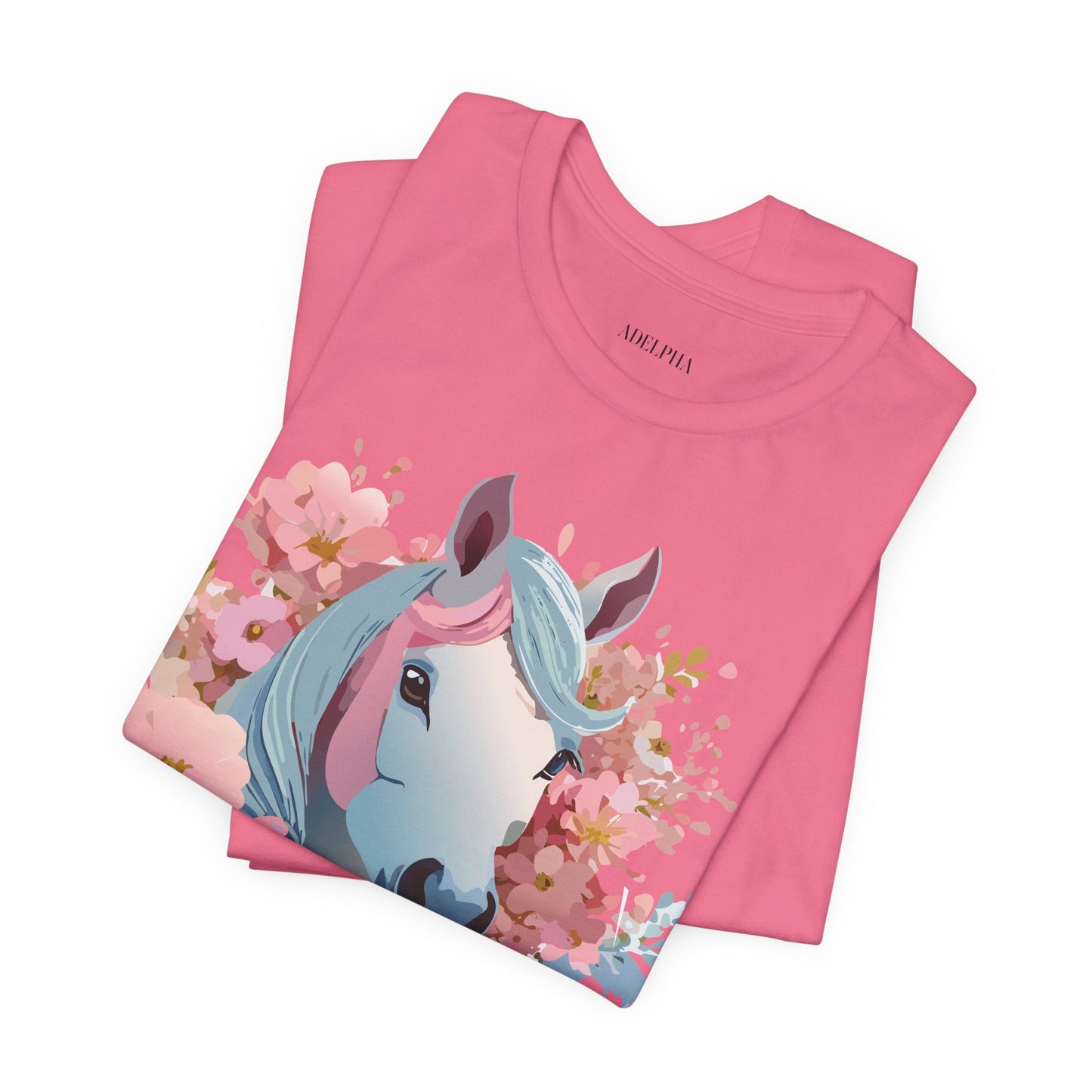 Natural Cotton Tee Shirt with Horse