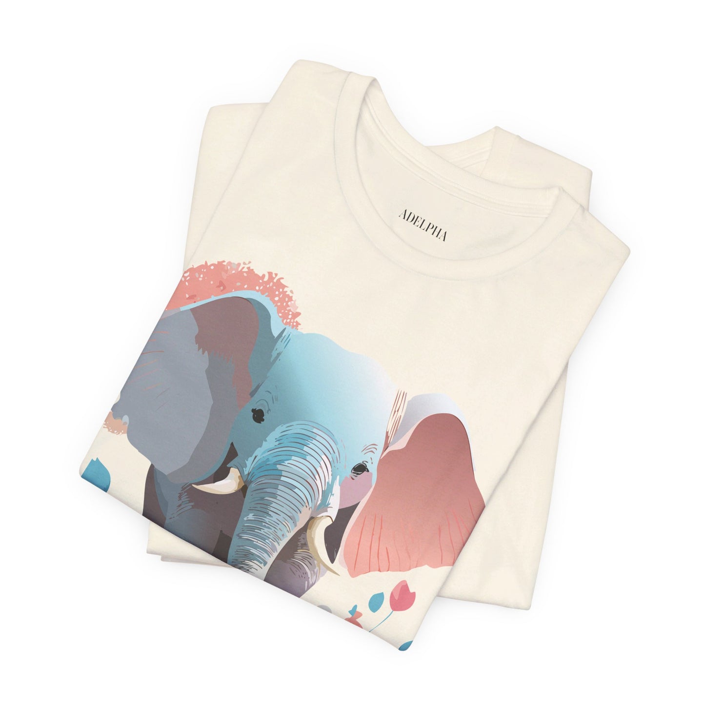 T-Shirt aus natürlicher Baumwolle mit Elefant