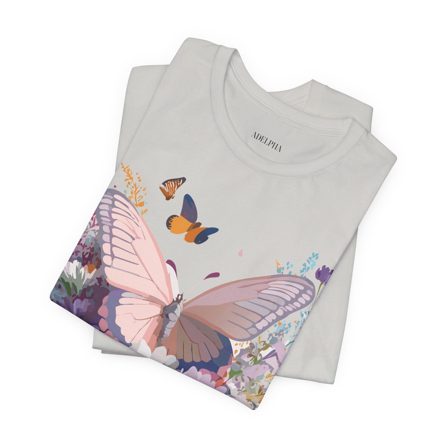 T-shirt en coton naturel avec papillon