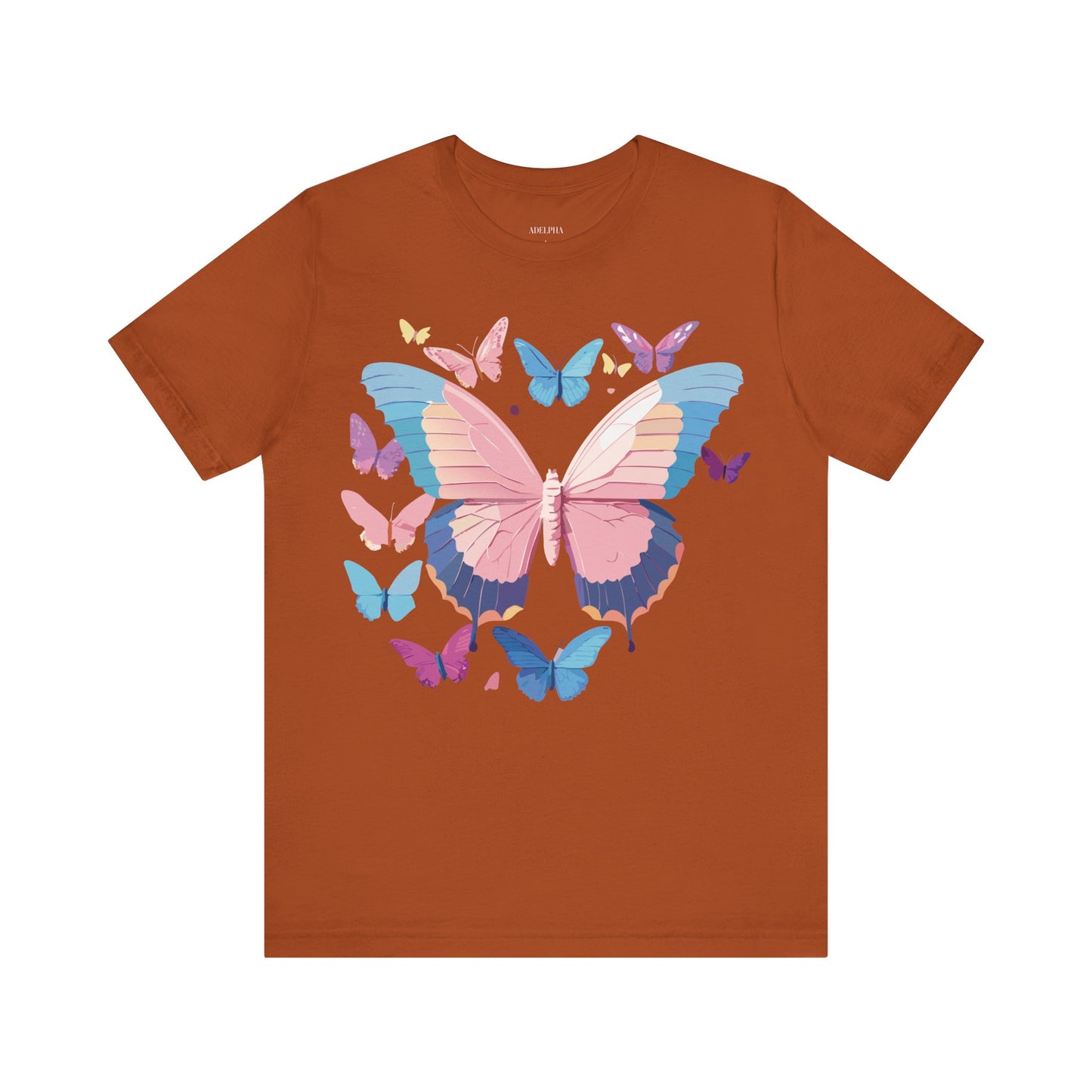 Natural Cotton Tee Shirt with Butterfly