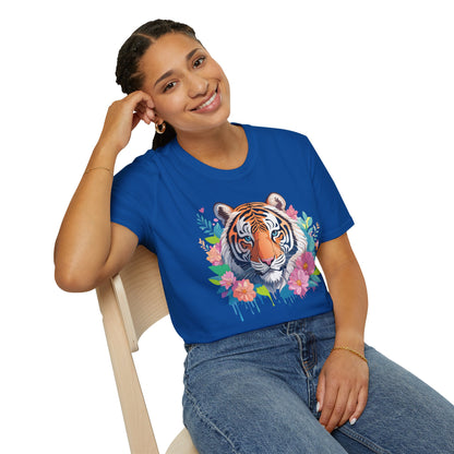 Tiger Themed Unisex Cotton Short Sleeve T Shirt Animal Print Tee