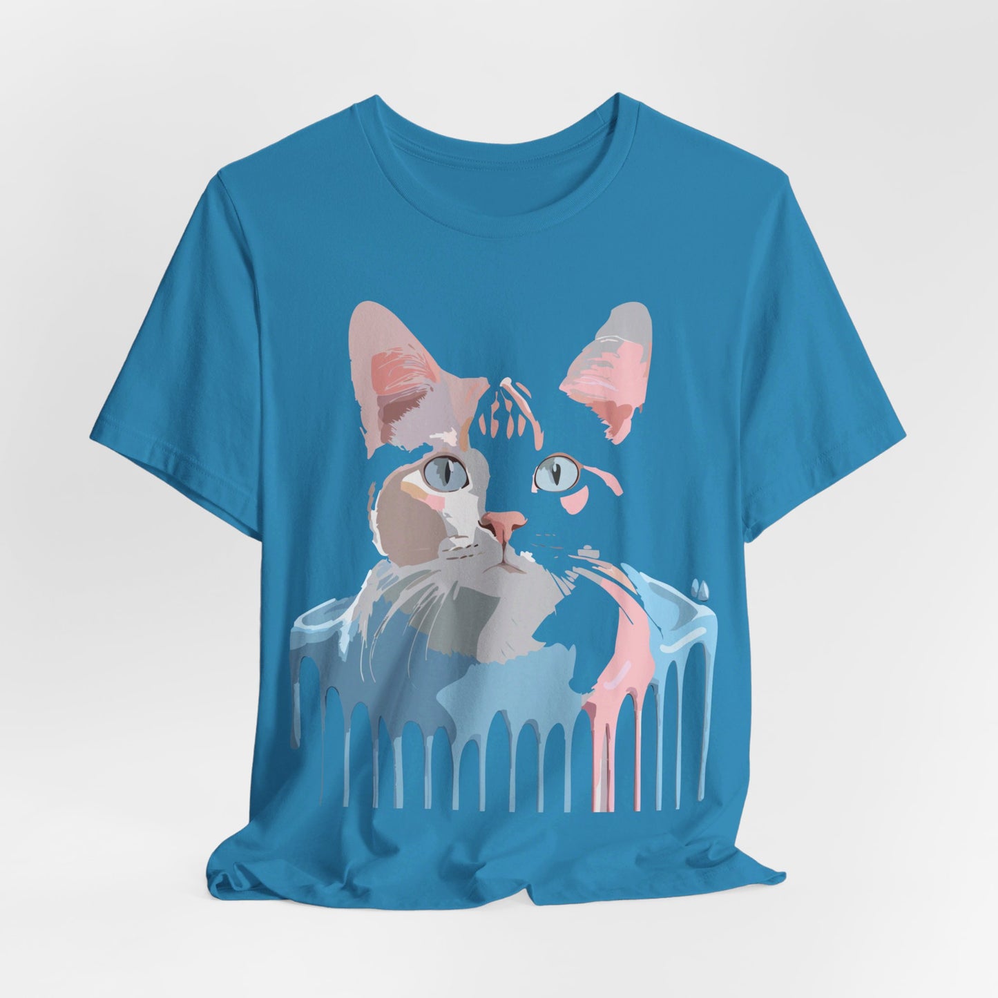 Natural Cotton Tee Shirt with Cat