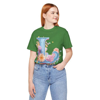 Natural Cotton Tee Shirt - Letters Collection - L Printify