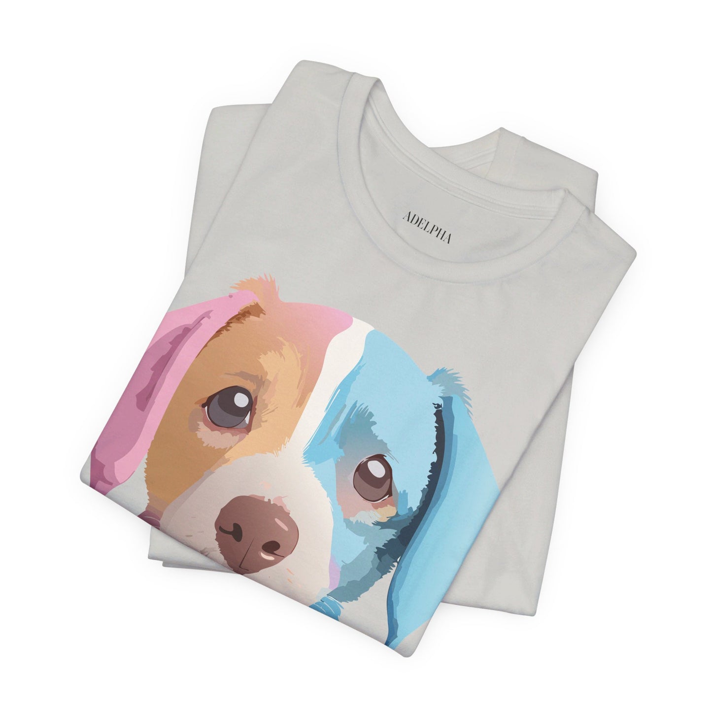 Natural Cotton Tee Shirt with Dog