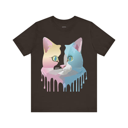 Natural Cotton Tee Shirt with Cat Printify
