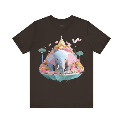 Natural Cotton Tee Shirt with Elephant Printify