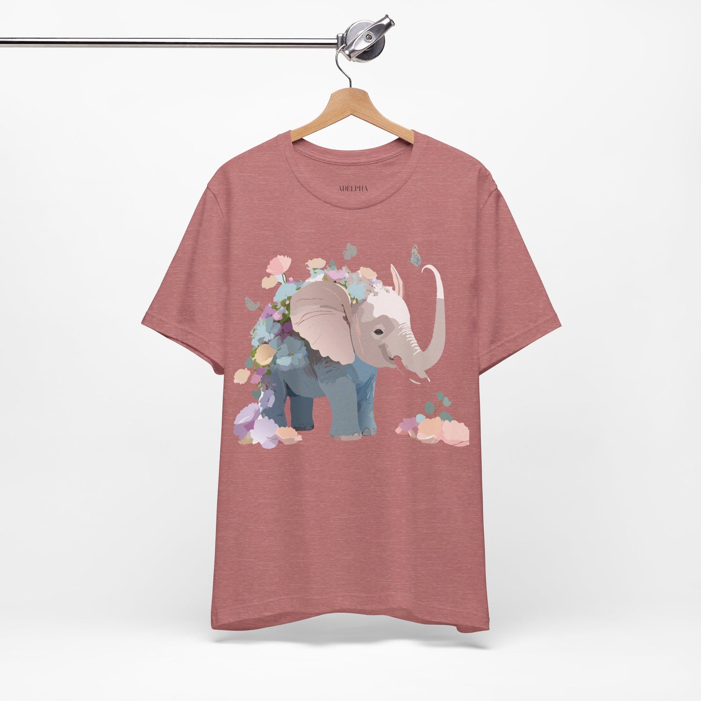 Natural Cotton Tee Shirt with Elephant