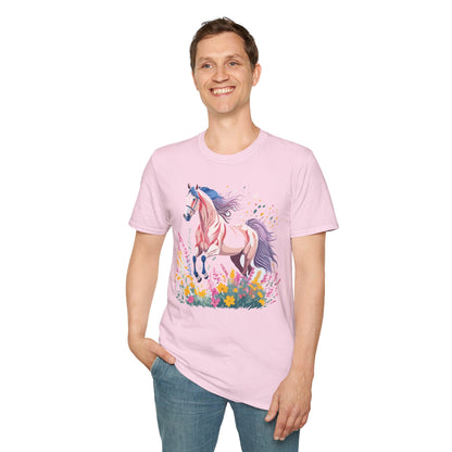 Horse Shirt Unisex Tee Animal Print Gildan Softstyle 64000 Ring Spun Cotton