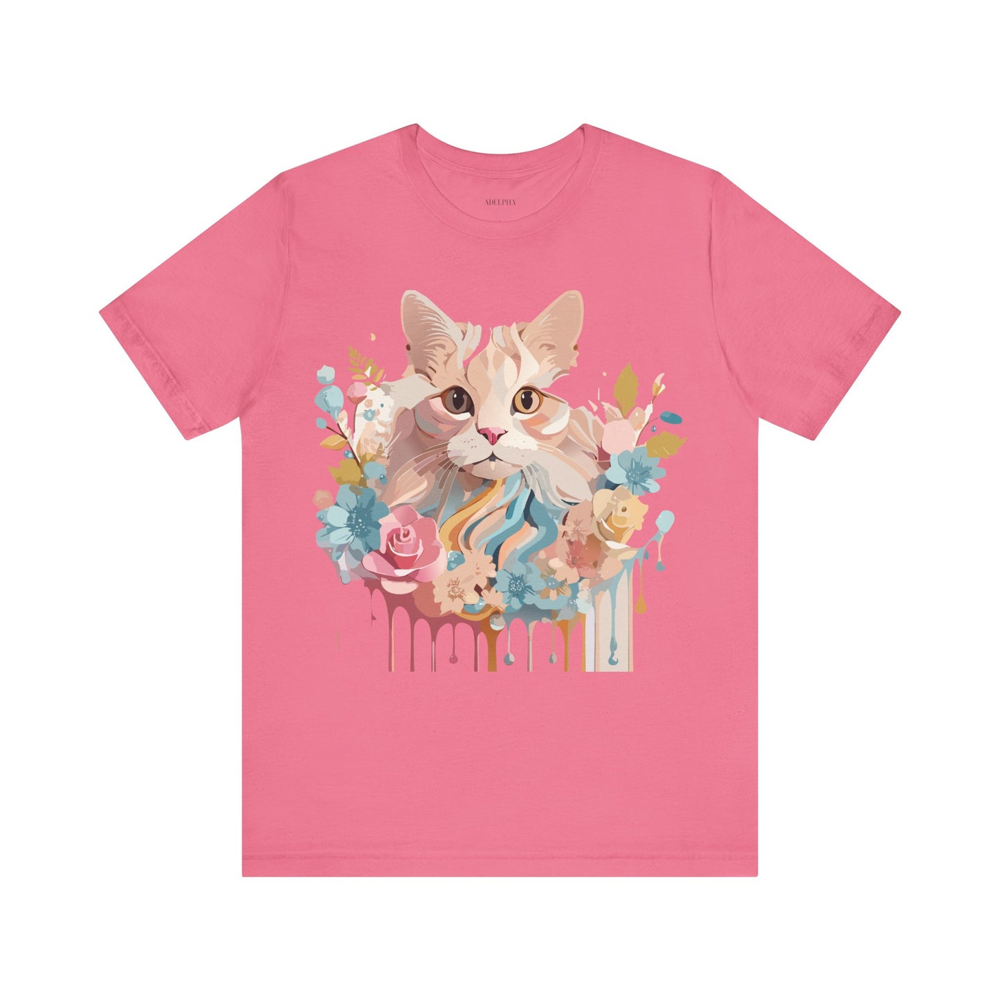 Natural Cotton Tee Shirt with Cat