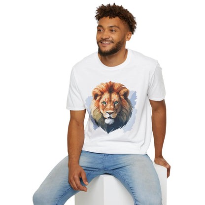 Lion Shirt Unisex Animal Tee Softstyle Gildan 64000 100 Percent Ring Spun Cotton