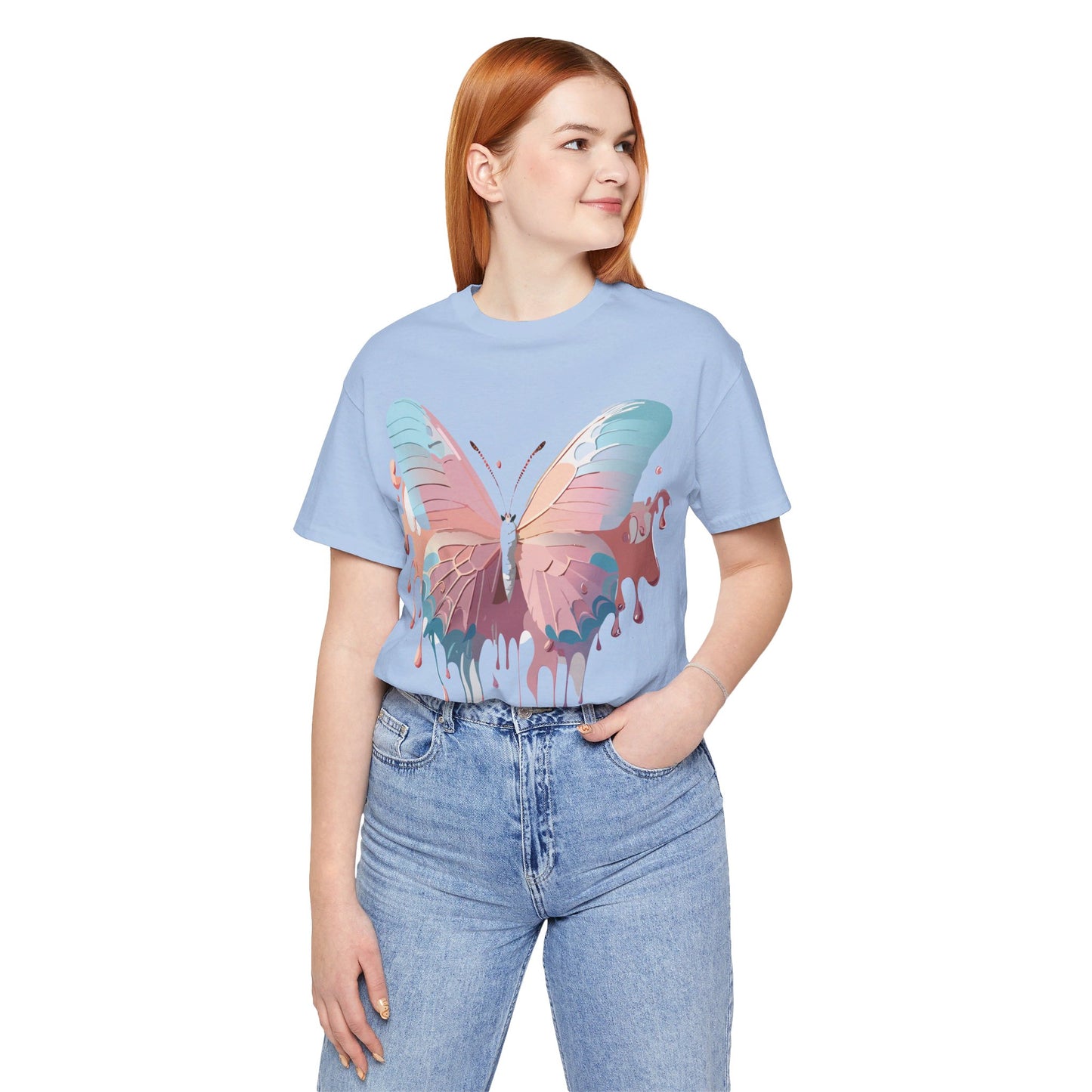 T-shirt en coton naturel avec papillon