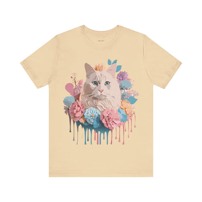 Natural Cotton Tee Shirt with Cat Printify