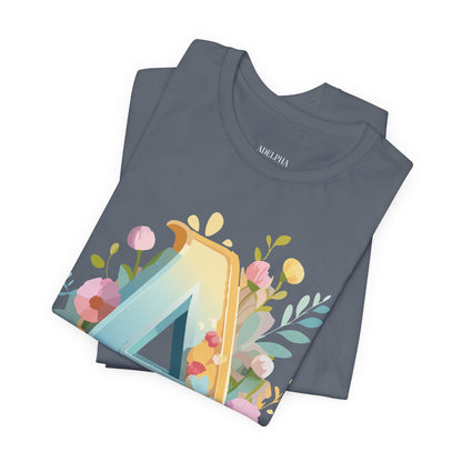 Natural Cotton Tee Shirt - Letters Collection - A Printify