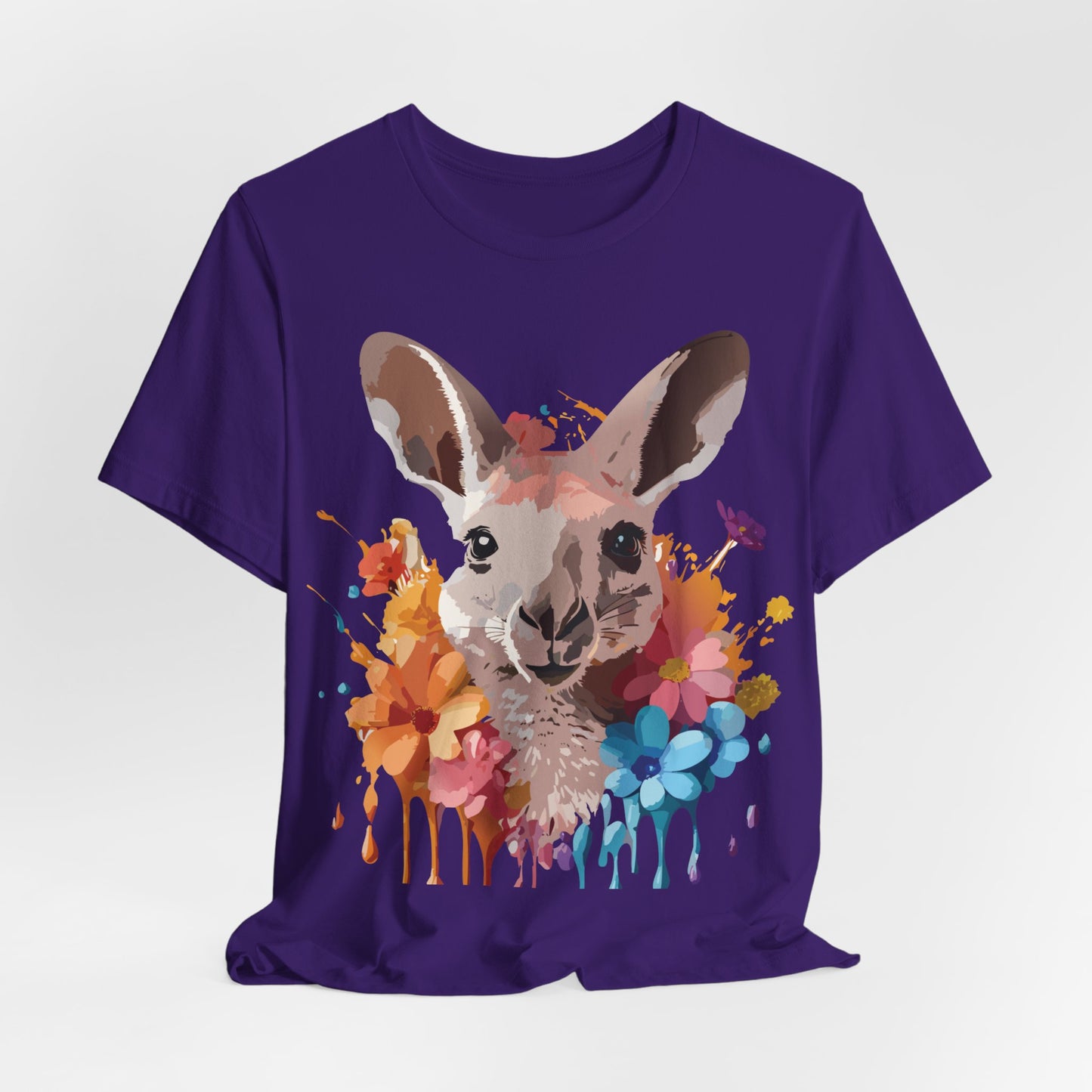 Natural Cotton Tee Shirt with Kangaroo