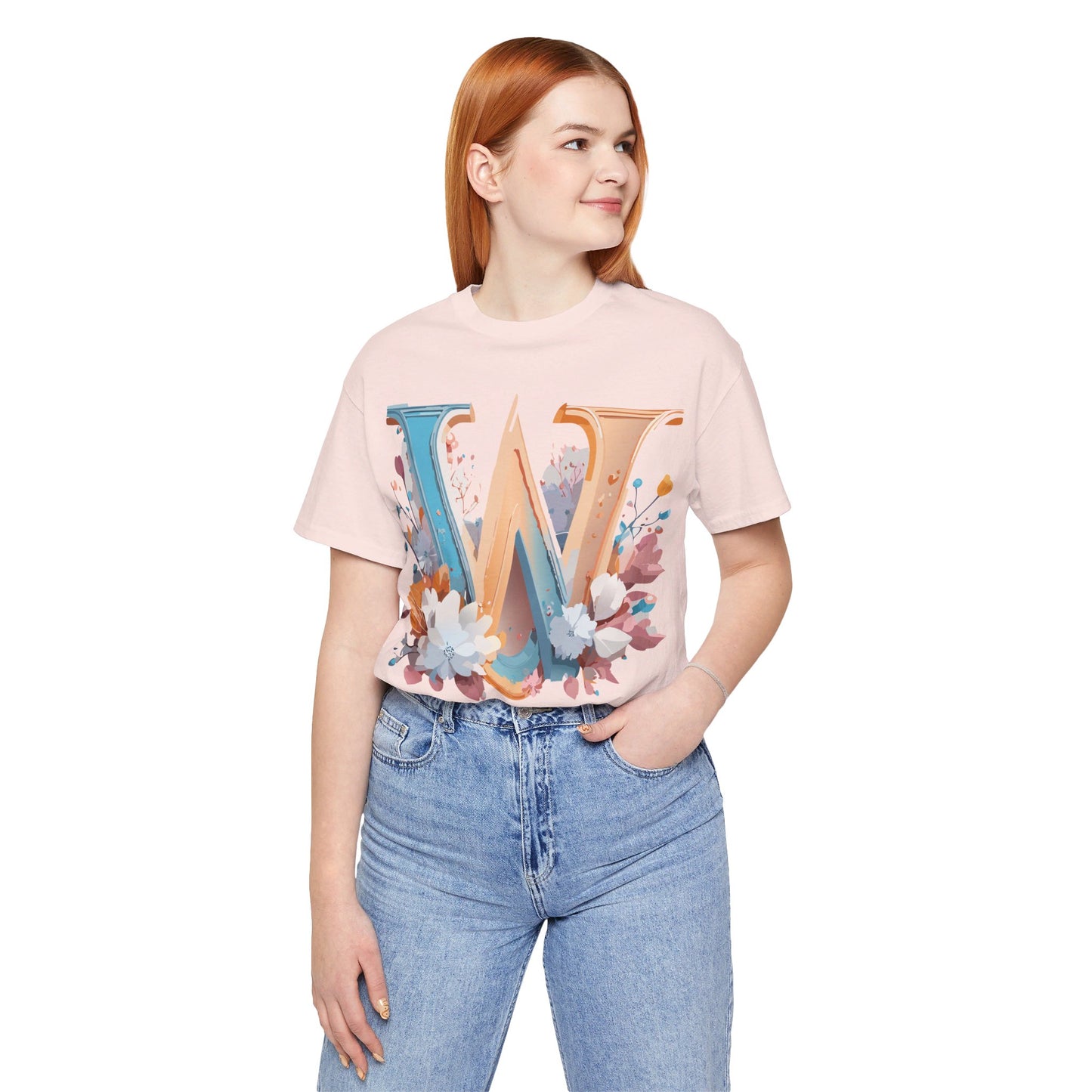 Natural Cotton Tee Shirt - Letters Collection - W