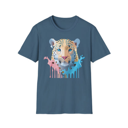 Unisex Cheetah Print Gildan Softstyle 64000 Short Sleeve T Shirt