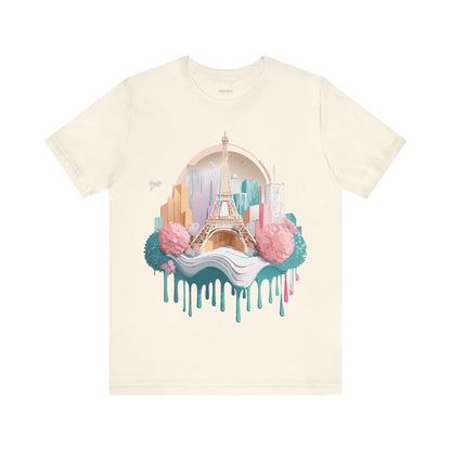 Natural Cotton Tee Shirt - Beautiful Places Collection - Paris Printify