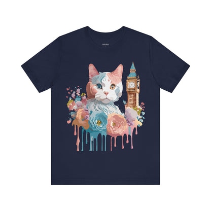 Natural Cotton Tee Shirt with Cat Printify