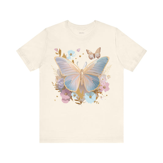 T-shirt en coton naturel avec papillon